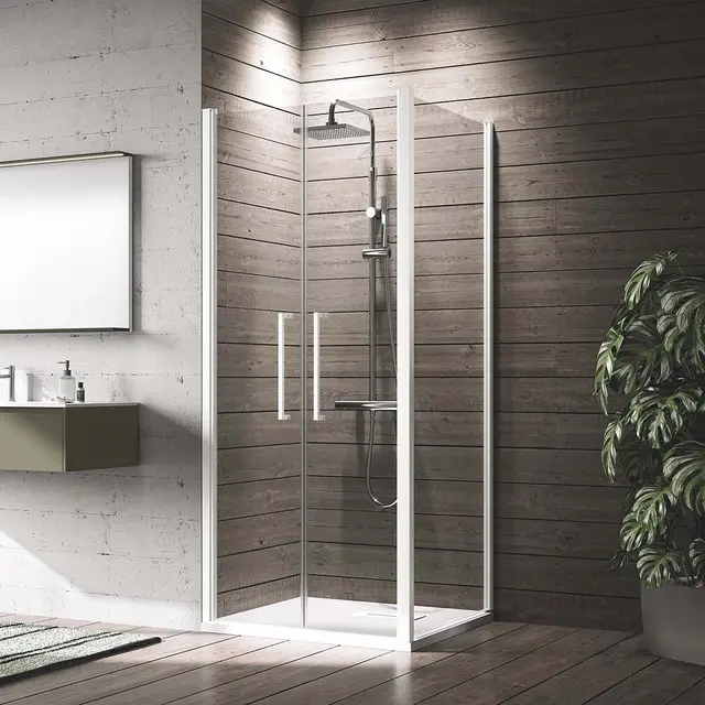 Novellini Young 2.0 2B Salongdører 73-77 cm, Krom/Klart Glass 