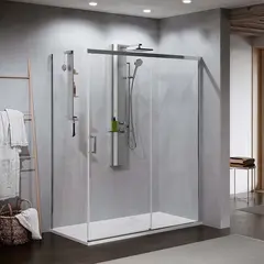 Novellini Zephyros 2.0 PH Skyved&#248;r 96-99 cm, Venstre, Sort Matt/Klarglass