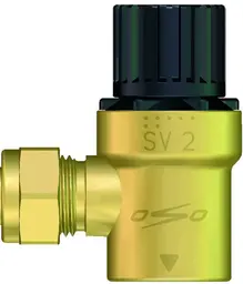 Oso SV2 Sikkerhetsventil 15 mm x 1/2", 9,0 bar m/avtapping
