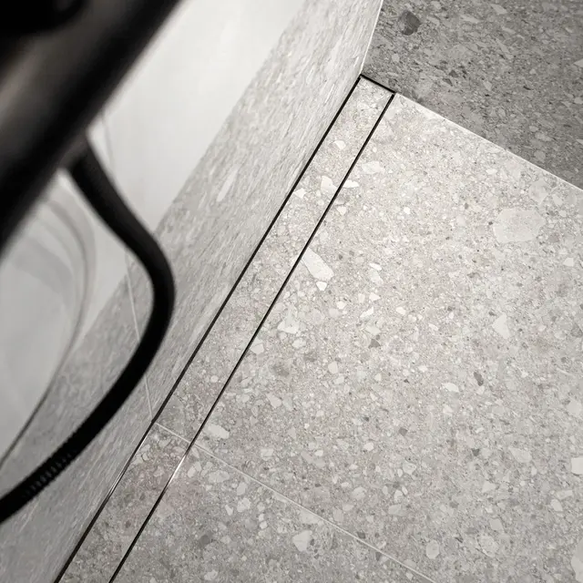 Purus Line Tile Insert Slukpakke 600 mm, Ø75 mm, Sideutløp 