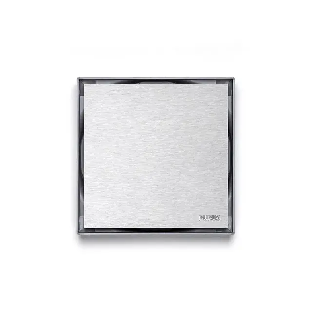 Purus Square Slukrist Platinum 148x148 mm, Rustfritt stål 