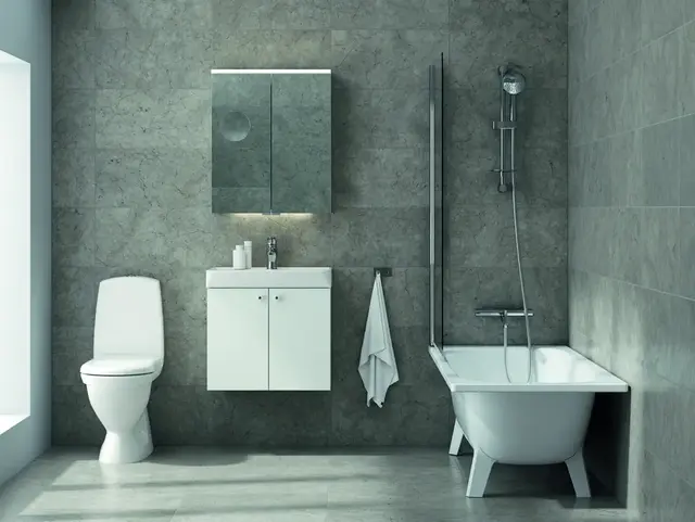 Svedbergs WC 9085 Gulvstående toalett Hvit sete med demping, Hvit 