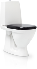 Svedbergs WC 9085 Gulvstående toalett Sort sete med demping, Hvit