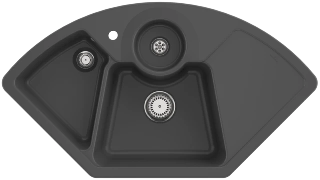 V&B Solo Hjørnekum 1075x600 mm, u/oppl., Graphite m/C+ 