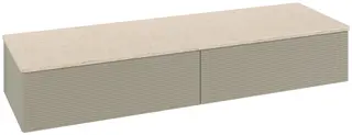 Villeroy &amp; Boch Antao Sideskap 160x50x26,8 cm, u/lys, Steingr&#229;/Cr&#232;me