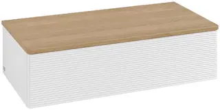 Villeroy &amp; Boch Antao Sideskap 100x50x26,8 cm, m/lys, Hvit H&#248;yglans/Eik