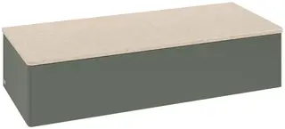 Villeroy &amp; Boch Antao Sideskap 120x50x26,8 cm, m/lys, Gr&#248;nn Matt/Cr&#232;me