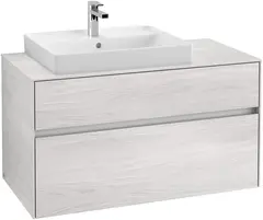 V&amp;B Collaro Servantskap med 2 skuffer 100x50x54,8 cm, u/lys, Hvit Trestruktur