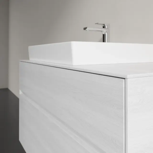 V&B Collaro Servantskap med 2 skuffer 100x50x54,8 cm, u/lys, Hvit Trestruktur 