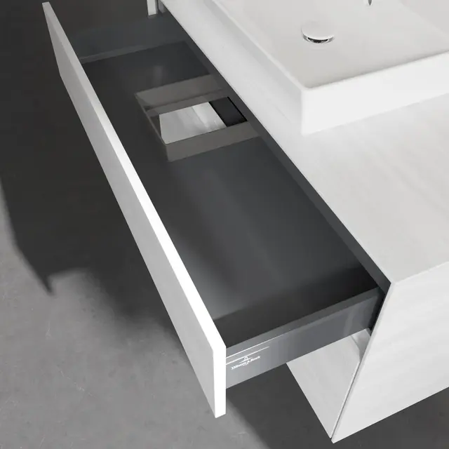 V&B Collaro Servantskap med 2 skuffer 100x50x54,8 cm, u/lys, Hvit Trestruktur 