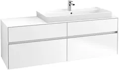 V&amp;B Collaro Servantskap med 4 skuffer 160x50x54,8 cm, u/lys, Hvit Matt