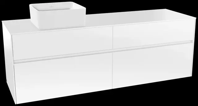 V&B Collaro Servantskap med 4 skuffer 160x50x54,8 cm, u/lys, Hvit Høyglans 
