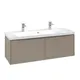 V&amp;B Subway 3.0 Servantskap m/2 skuffer 1272x429x478 mm, Taupe Matt