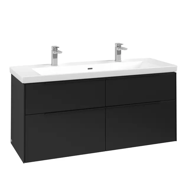 V&B Subway 3.0 Servantskap m/4 skuffer 1272x576x478 mm, Vulkansort Matt 