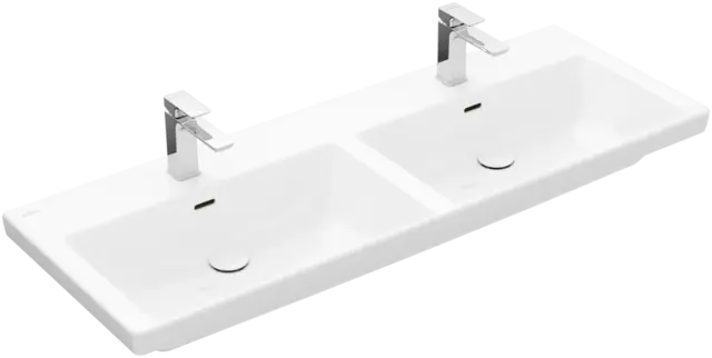 V&B Subway 3.0 Møbelservant, dobbel 1300x470 mm, u/bl.hull, u/overløp, Hvit 