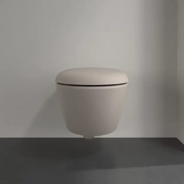 V&B Antao Vegghengt Toalett 56x37 cm, u/skyllekant, C+, Almond 