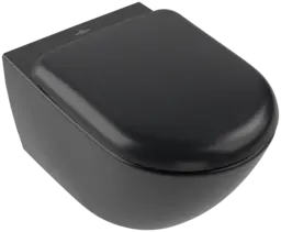 V&B Antao Vegghengt Toalett 56x37 cm, u/skyllekant, C+, Pure Black