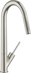 Axor Starck Semi-Pro Kj&#248;kkenbatteri Nedtrekkbar tut/dusj, Rustfritt st&#229;l