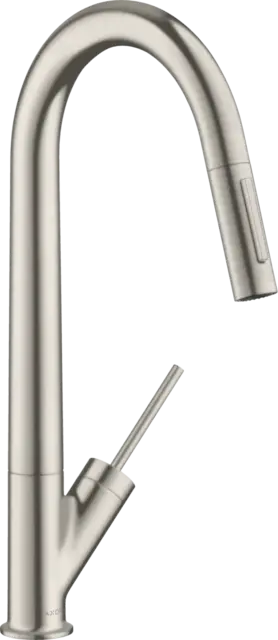 Axor Starck Semi-Pro Kjøkkenbatteri Nedtrekkbar tut/dusj, Rustfritt stål 