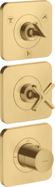 Axor Citterio E termostat, med 3 utløp For innbygging, Børstet Gull 