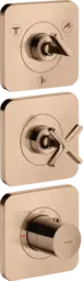Axor Citterio E termostat, med 3 utl&#248;p For innbygging, Polert R&#248;dt Gull