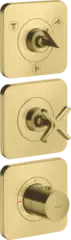 Axor Citterio E termostat, med 3 utl&#248;p For innbygging, B&#248;rstet Messing