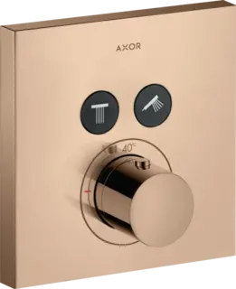 Axor ShowerSelect Termostat, m/2 utl&#248;p For innbygging, Polert R&#248;dt Gull