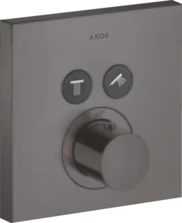 Axor ShowerSelect Termostat, m/2 utl&#248;p For innbygging, B&#248;rstet Sort Krom