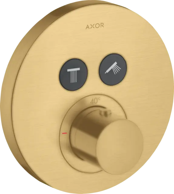 Axor ShowerSelect Termostat, m/2 utløp For innbygging, Børstet Gull 