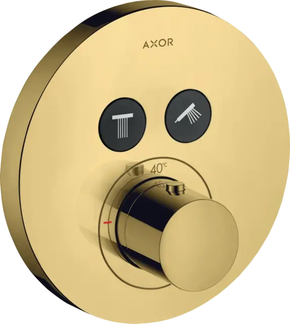Axor ShowerSelect Termostat, m/2 utløp For innbygging, Polert Gull 