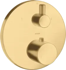Axor Uno Termostat, med 2 utl&#248;p For innbygging, B&#248;rstet Gull