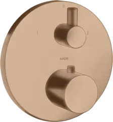 Axor Uno Termostat, med 2 utl&#248;p For innbygging, B&#248;rstet R&#248;dt Gull