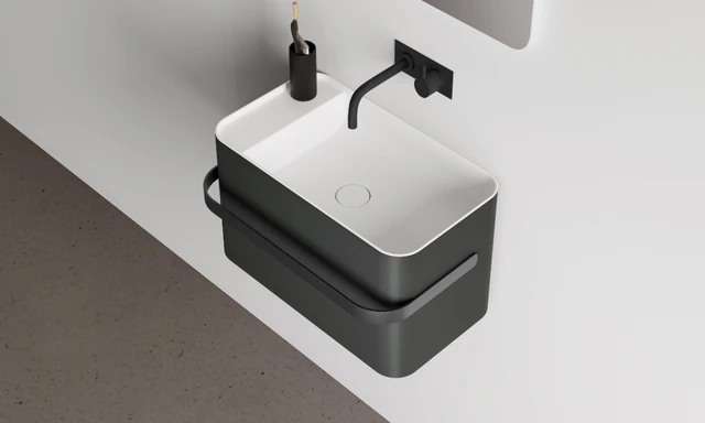 Copenhagen Bath Yuno Rail 41 Servant 41x30x24 cm, Grå/Hvit 