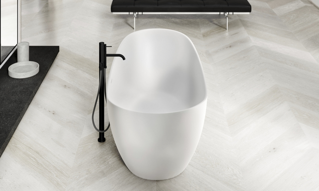 Copenhagen Bath TQ5 badekar 1590x750 mm, Frittstående i Hvit Matt 