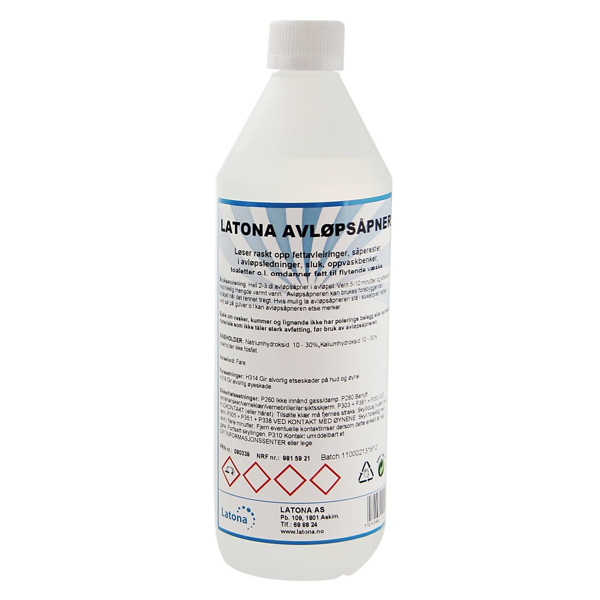 Latona Avløpsåpner Flaske, 1 liter