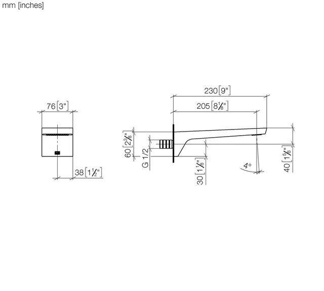 Dornbracht CL.1 Badekartut For innbygging, Matt Platina 