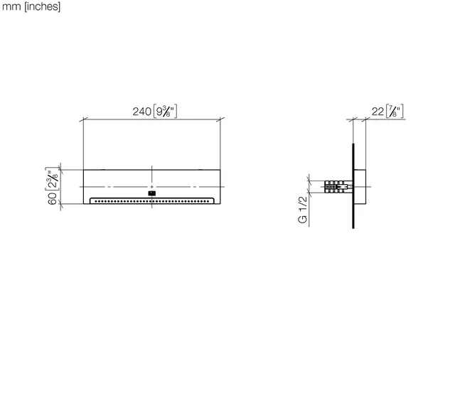 Dornbracht Water Sheet Badekartut For innbygging, Sort Matt 