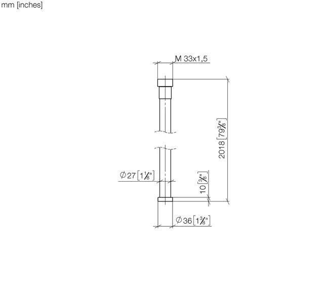 Dornbracht WATER TUBE Dusjslange Hvit, 2000 mm, Sort Matt 