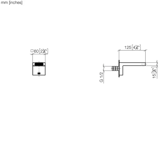 Dornbracht Symetrics Servanttut Tutlengde 125 mm, Krom 