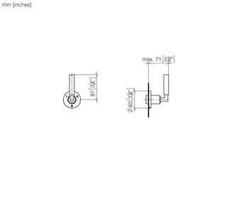 Dornbracht Tara. 3-veis vender For inb, Dark Platinum Matt