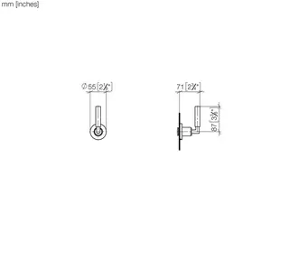 Dornbracht Tara. Ventil, 1/2" For innb, lukkes med kl, Platina