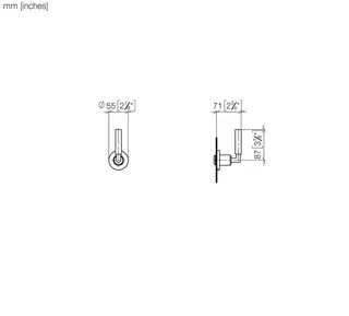 Dornbracht Tara. Ventil, 3/4&quot; For innb, lukkes med kl, Matt Platina