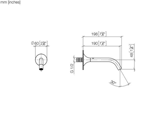 Dornbracht VAIA Berøringsfri servanttut Tutlengde 190 mm, 230V, Platina 