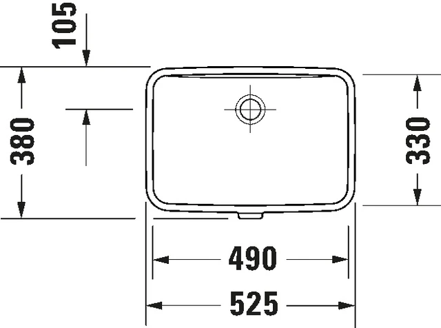 Duravit No.1 Underlimt Servant 525x380 mm, u/bl.hull, m/o.l, Hvit 