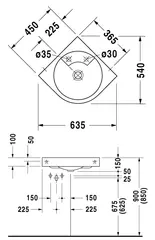 Duravit Architec Vegghengt Hj&#248;rneservant 635x540 mm, 1 blanderhull