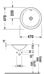 Duravit Architec Servant for nedfelling &#216;470, uten blanderhull