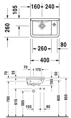 Duravit Starck 3 Servant 400x260, 1 blanderhull