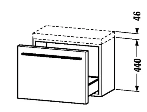 Duravit X-large Underskap m/1 skuff 600x360 mm, Hvit H&#248;yglans, lakk