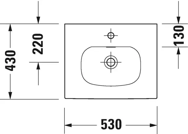 Duravit Viu Møbelservant 530x430 mm, 1 blanderhull 
