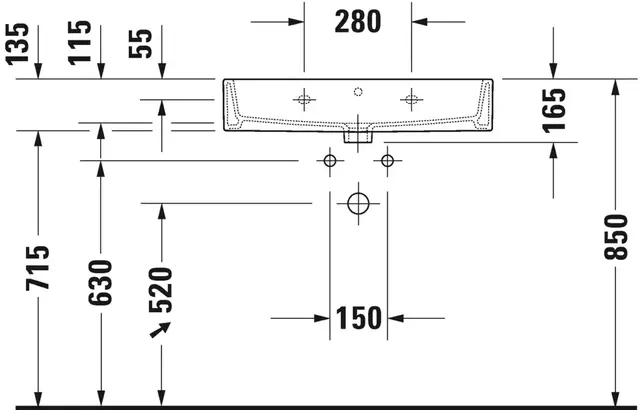 Duravit Vero Air Møbelservant 700x470 mm, 1 blanderhull 